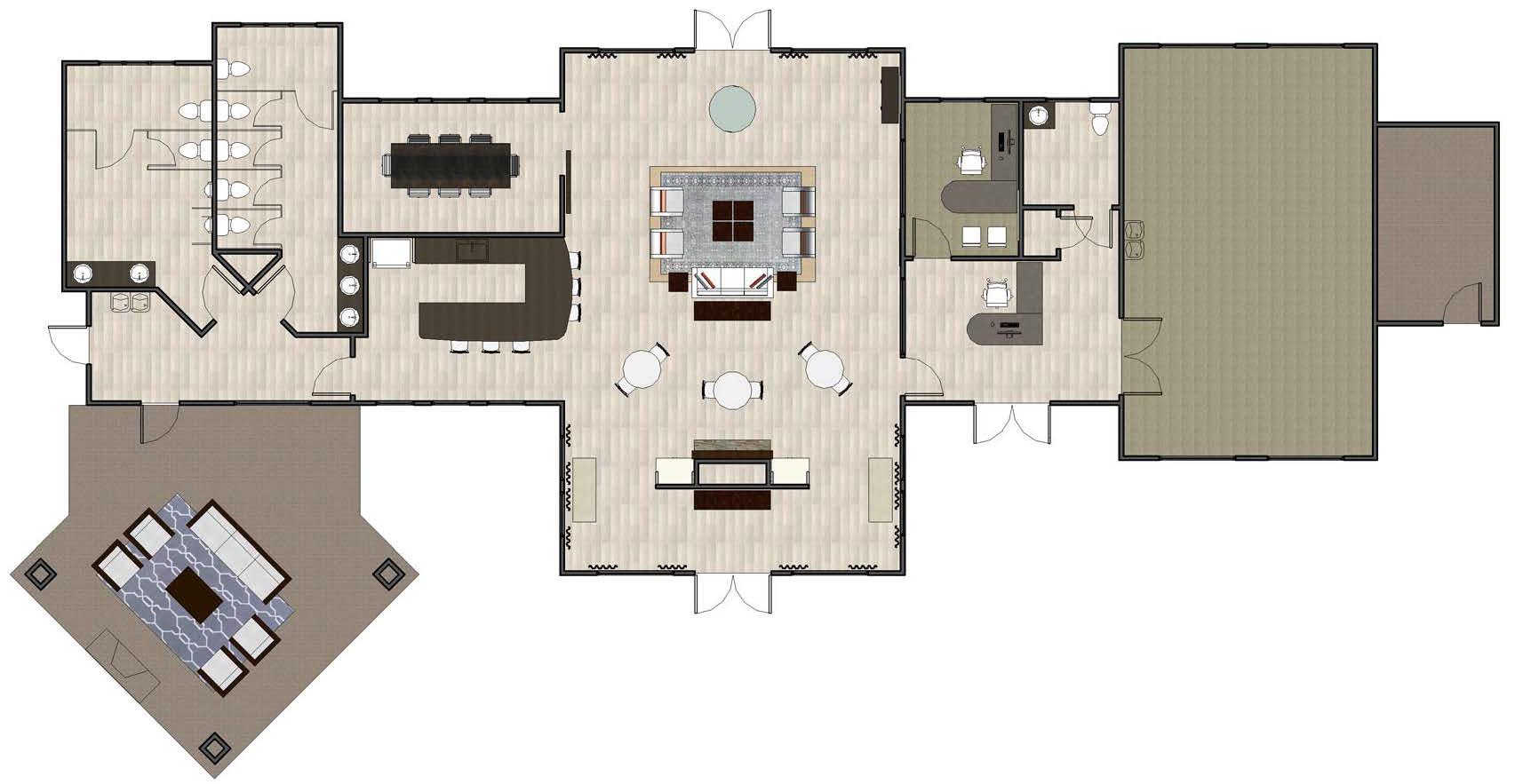 rendering ammenities center floorplan